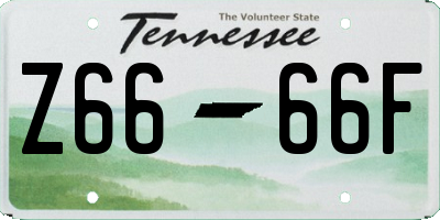 TN license plate Z6666F