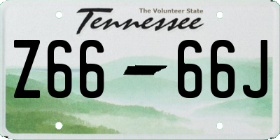 TN license plate Z6666J