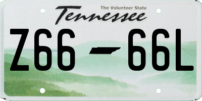 TN license plate Z6666L