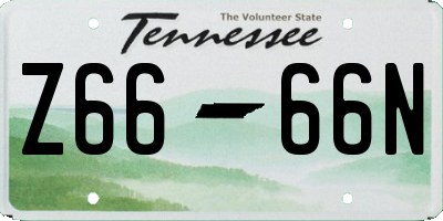 TN license plate Z6666N