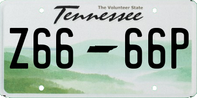 TN license plate Z6666P