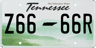 TN license plate Z6666R