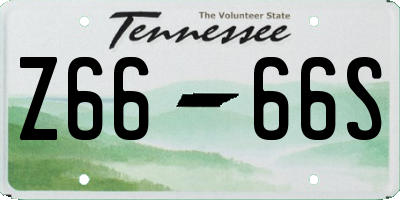 TN license plate Z6666S