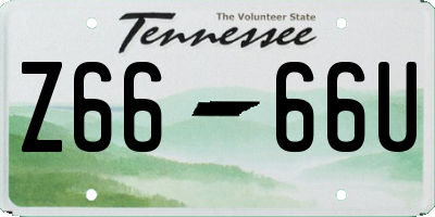 TN license plate Z6666U