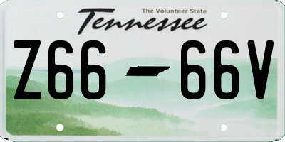 TN license plate Z6666V