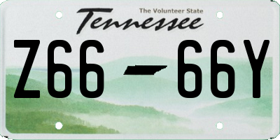 TN license plate Z6666Y