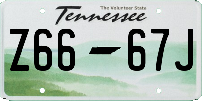 TN license plate Z6667J
