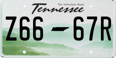 TN license plate Z6667R