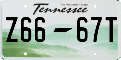TN license plate Z6667T