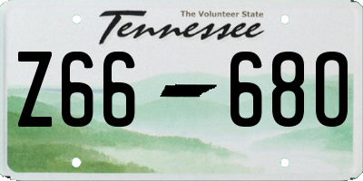 TN license plate Z6668O