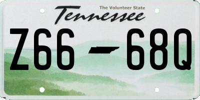 TN license plate Z6668Q