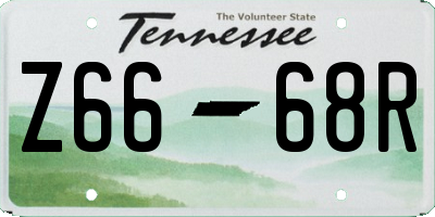 TN license plate Z6668R