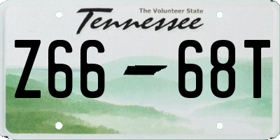TN license plate Z6668T