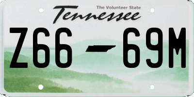 TN license plate Z6669M