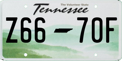 TN license plate Z6670F