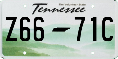 TN license plate Z6671C