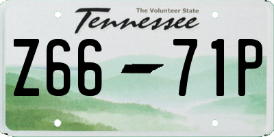 TN license plate Z6671P