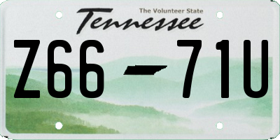 TN license plate Z6671U
