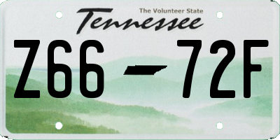 TN license plate Z6672F