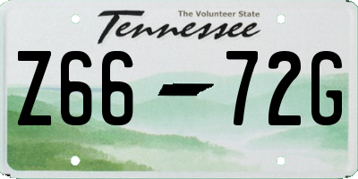 TN license plate Z6672G