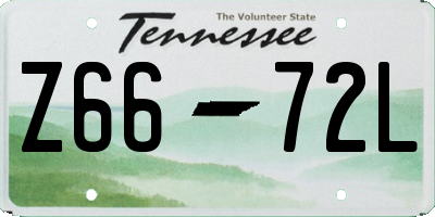 TN license plate Z6672L