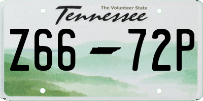 TN license plate Z6672P