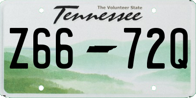 TN license plate Z6672Q
