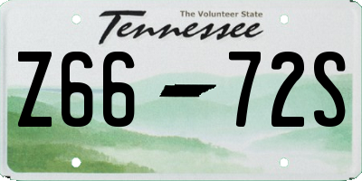 TN license plate Z6672S