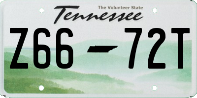 TN license plate Z6672T