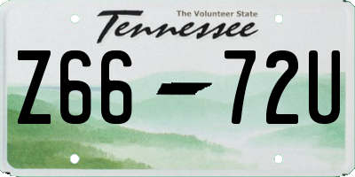 TN license plate Z6672U
