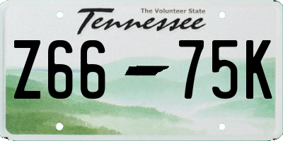 TN license plate Z6675K