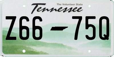TN license plate Z6675Q