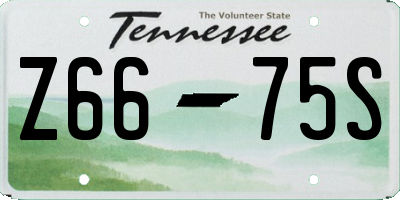 TN license plate Z6675S