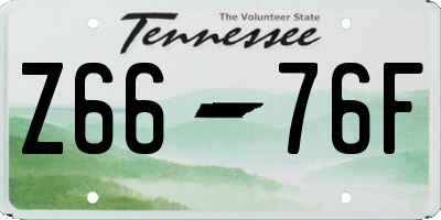 TN license plate Z6676F