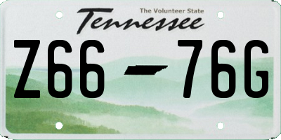 TN license plate Z6676G