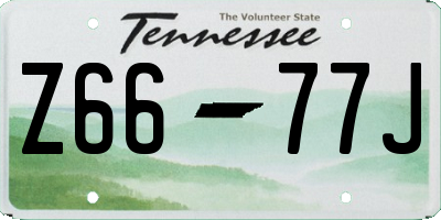 TN license plate Z6677J