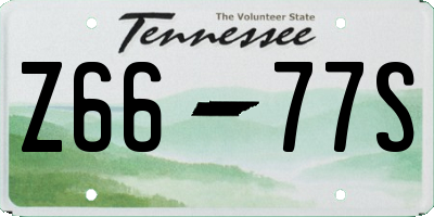 TN license plate Z6677S