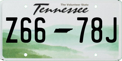 TN license plate Z6678J