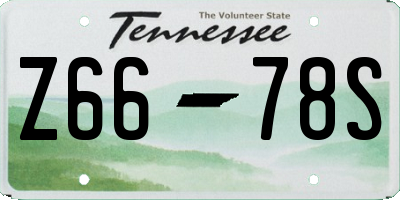 TN license plate Z6678S