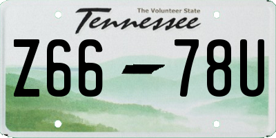 TN license plate Z6678U