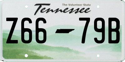 TN license plate Z6679B