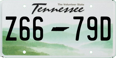 TN license plate Z6679D