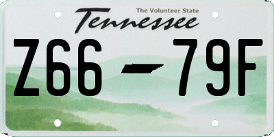 TN license plate Z6679F