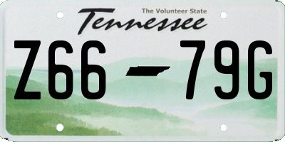 TN license plate Z6679G