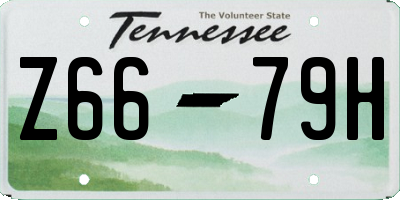 TN license plate Z6679H