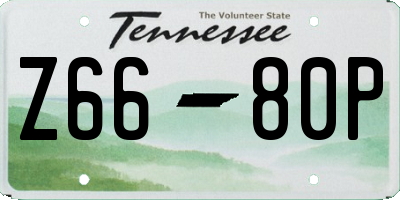 TN license plate Z6680P