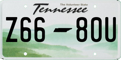 TN license plate Z6680U