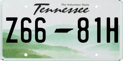 TN license plate Z6681H