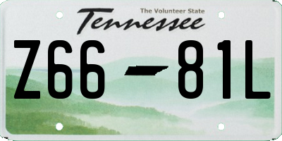 TN license plate Z6681L
