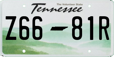 TN license plate Z6681R